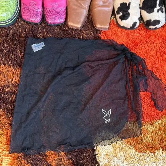 Vintage Playboy deadstock black bikini sarong set - Picture 4 of 5